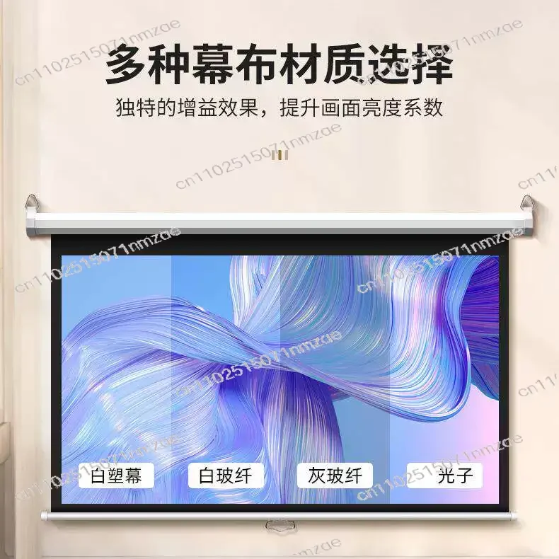 72 84 100 120 Inch Motorized Projection Screen, 4:3 16:9 Ratio Electric Retractable Projector Screen for Home Theater Office
