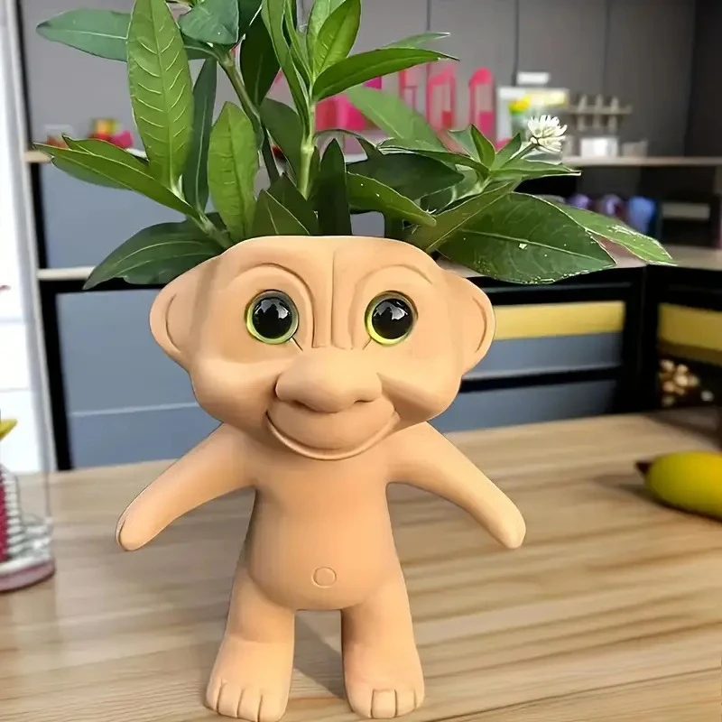 

1 Large-Eyed Fairy Plant Pot, perfect for succulents, a cute fairy garden decoration—a great gift for home or office decor