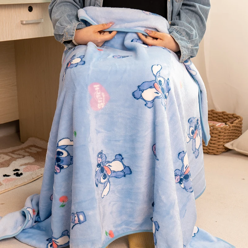 Cute Stitch Blanket Warm Flannel Blanket Pillowcase Japanese Style Pattern Printing Blanket Bedspread Bedroom Sofa Bed Girl