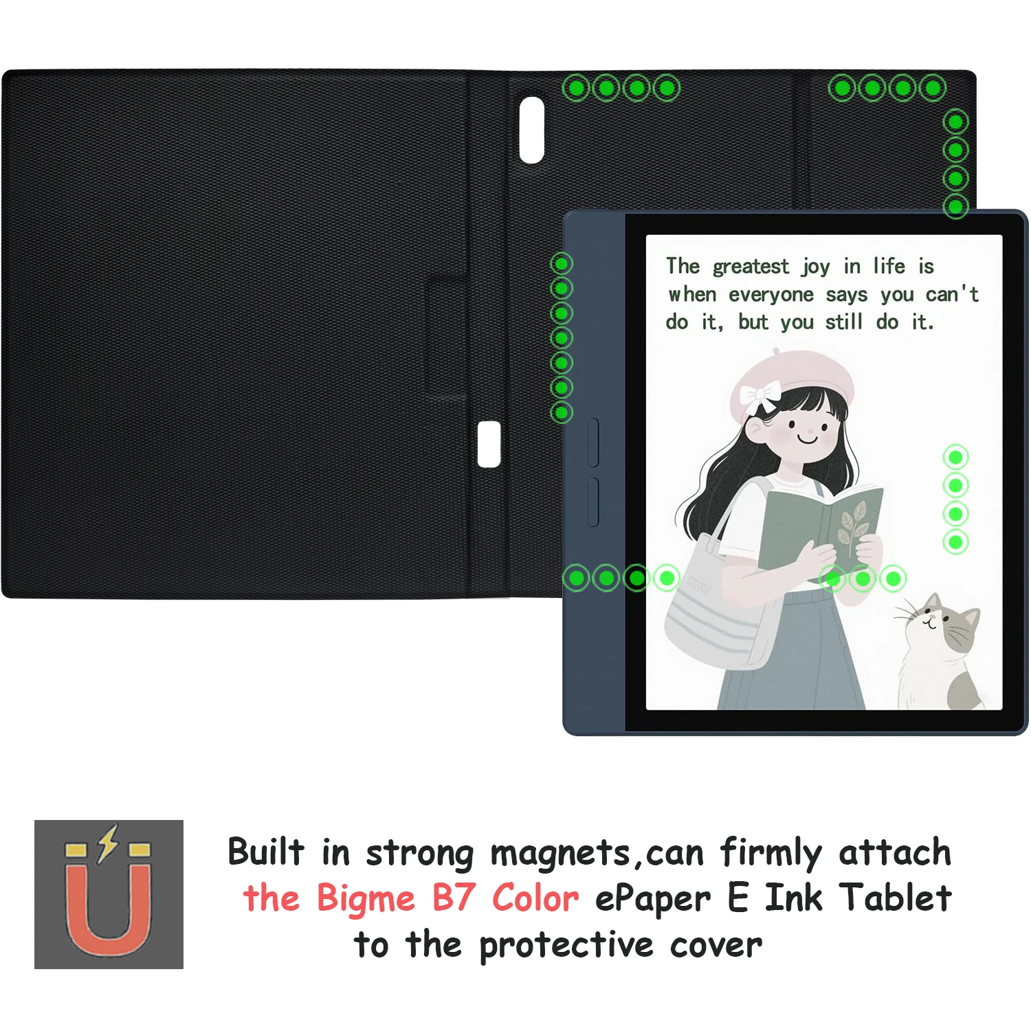 Ultra-Thin Lightweight Magnetic Case for Bigme B7 Color 2025 Released Stand Cover with Magnetic Pen Buckle Auto Sleep Wake