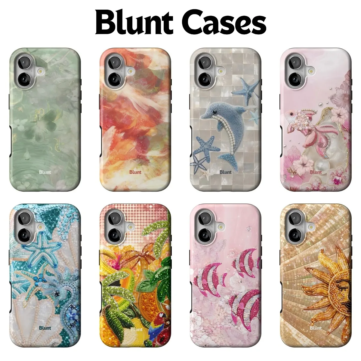 Ocean Animal Tropical Sun Phone Case for iPhone 18 17 17e 16e 16 15 14 13 XSMAX Air Pro Max Plus Double-layer Back Cover