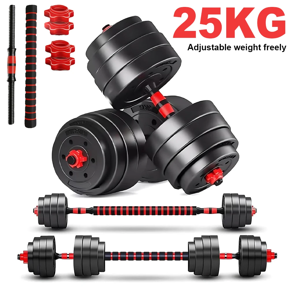 Ensemble d'haltères réglables de 25 kg, remplis de sable, équipement de gym à domicile pour développer la force des bras et les muscles