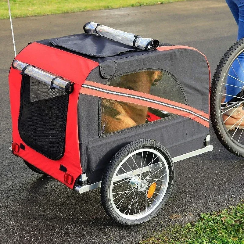 New Large Pet Bicycle Trailer Cat Dog Cart Folding Outdoor Riding Travel Trailer Pet Out Carry Pet Stroller Cat Carrier