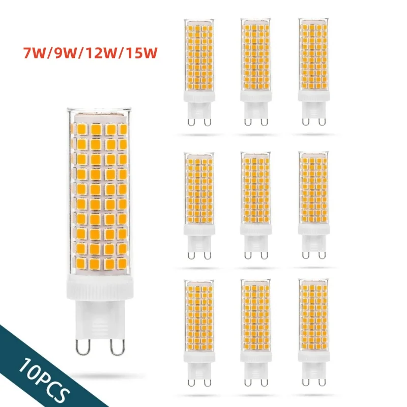 10pcs G9 LED Lamp AC100V-265V 7W 9W 12W 15W No Flicker SMD2835 Ceramics Chandeliers Light Lighting For Living Room Led Bulb