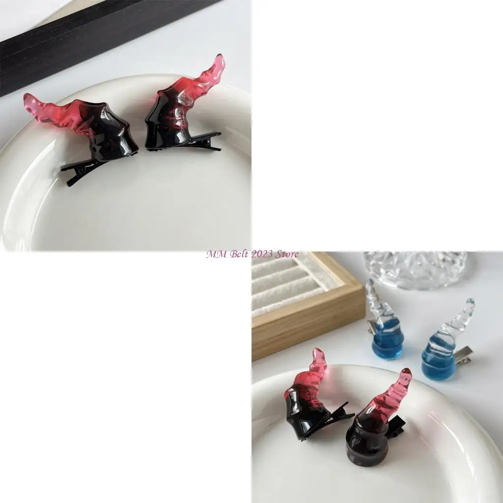 

49ME Devil Horn Hair Accessory Resin Hairpiece For Cosplay Enthusiasts Photo Props