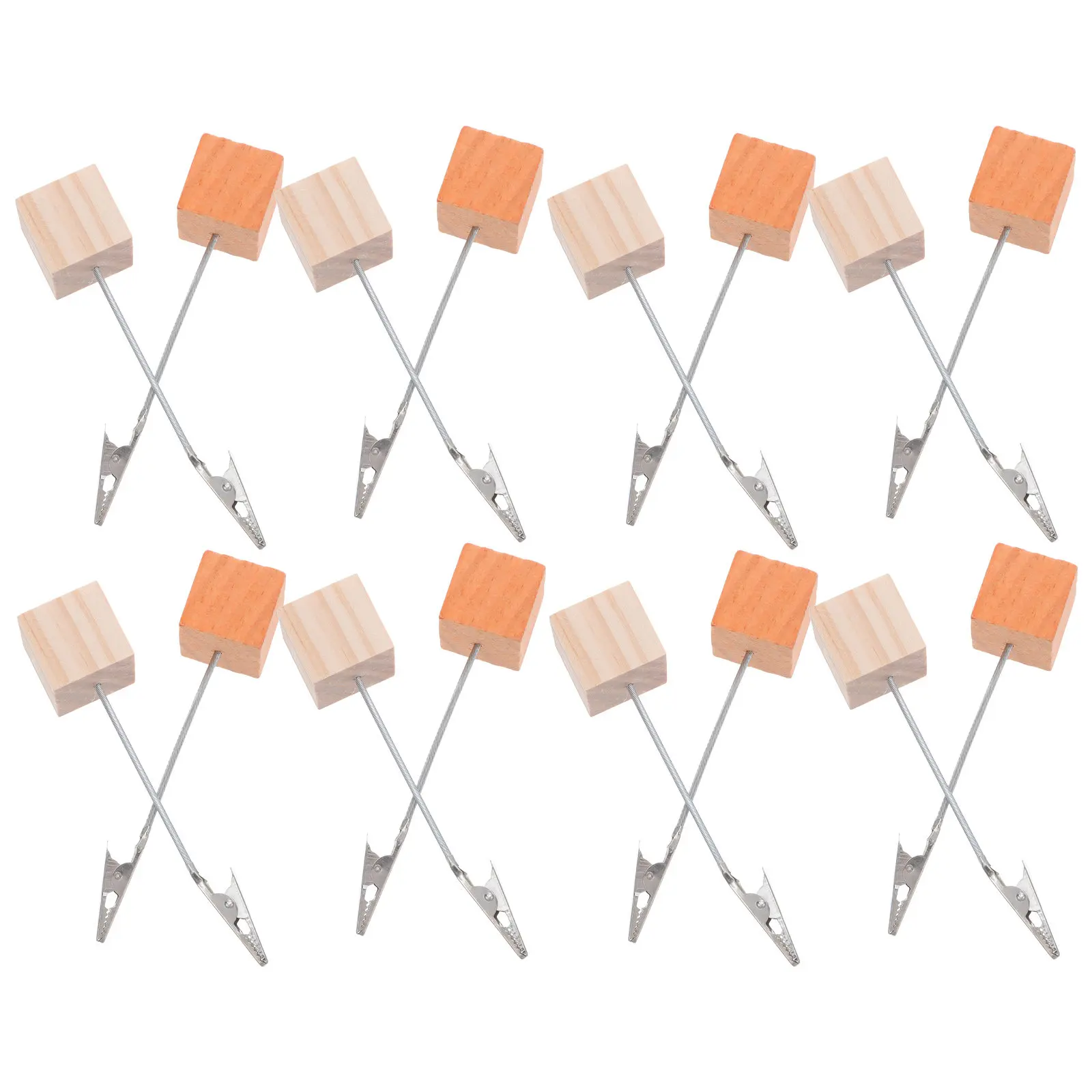 

20Pcs Memo Clip Holders Wooden Table Number Holders Base Retro Photo Card Stands Desktop Note Clips Wedding
