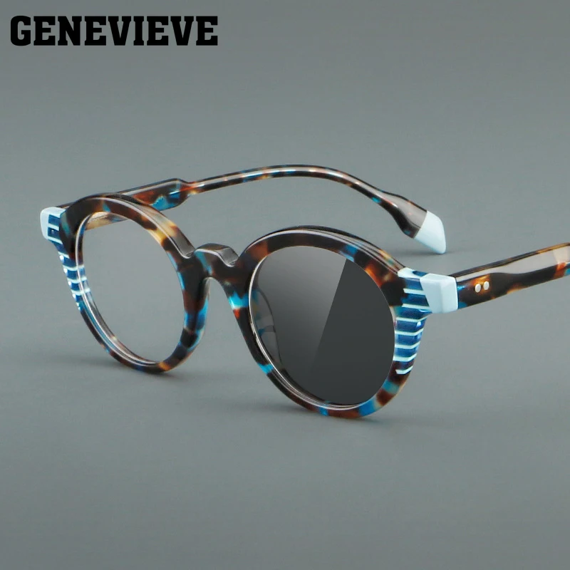 

GENEVIEVE персонализированные модные новые геометрические круглые дизайнерские фотохромные очки для чтения с защитой от синего света, настраиваемые очки по рецепту
