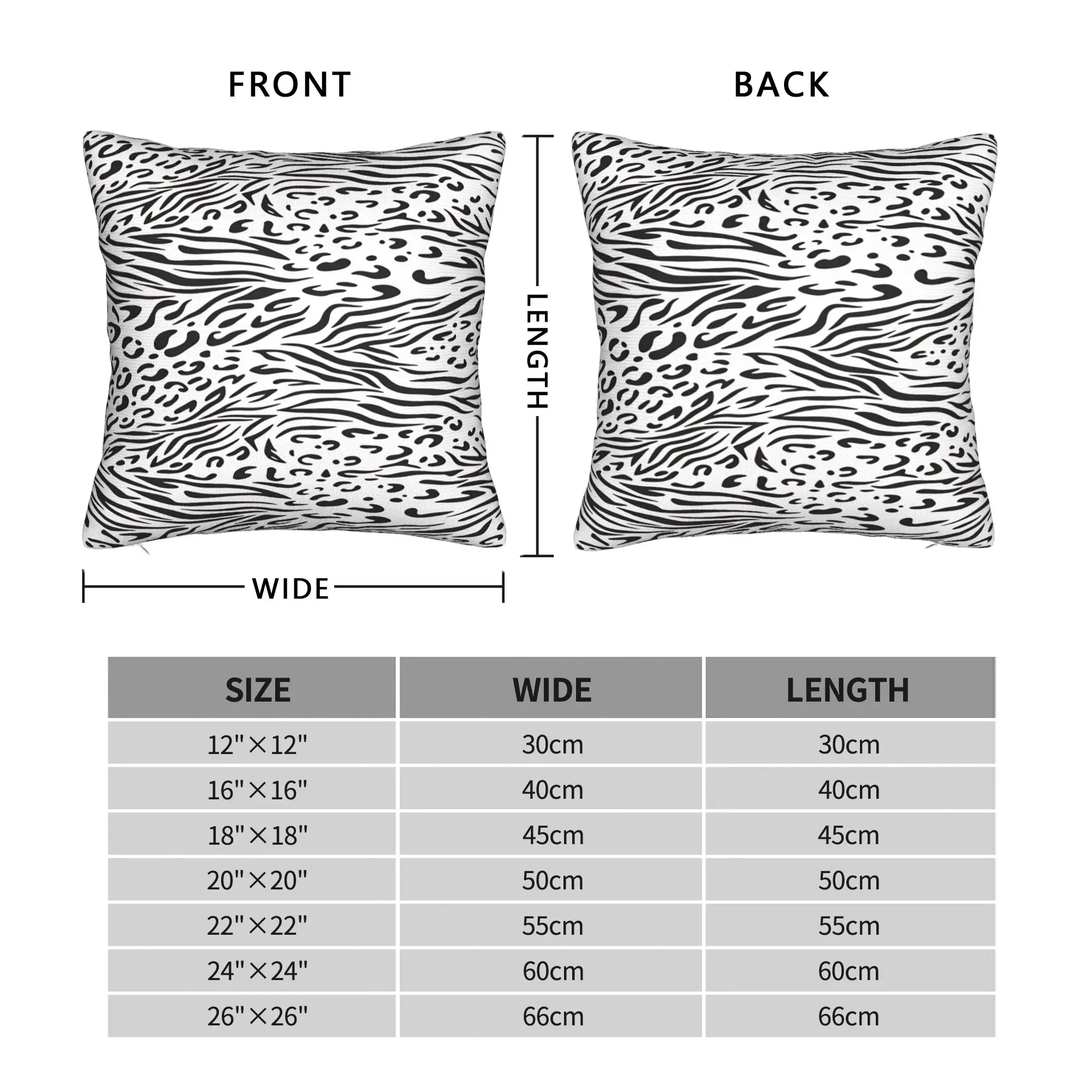 Monochrome Zebra Leopard Blend Bold Animal Pillow Cover  Retro Trendy Pillow Case For Living Room Chair Soft Pillowcases Gift