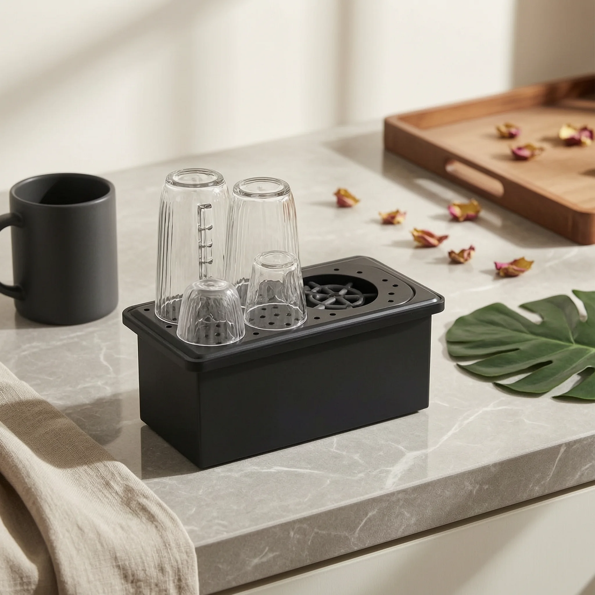 Built-in Cup Washer Perforated Cup Rinser Kitchen Fixture Easy to Install Household Tool Fits Many Drinkware Types