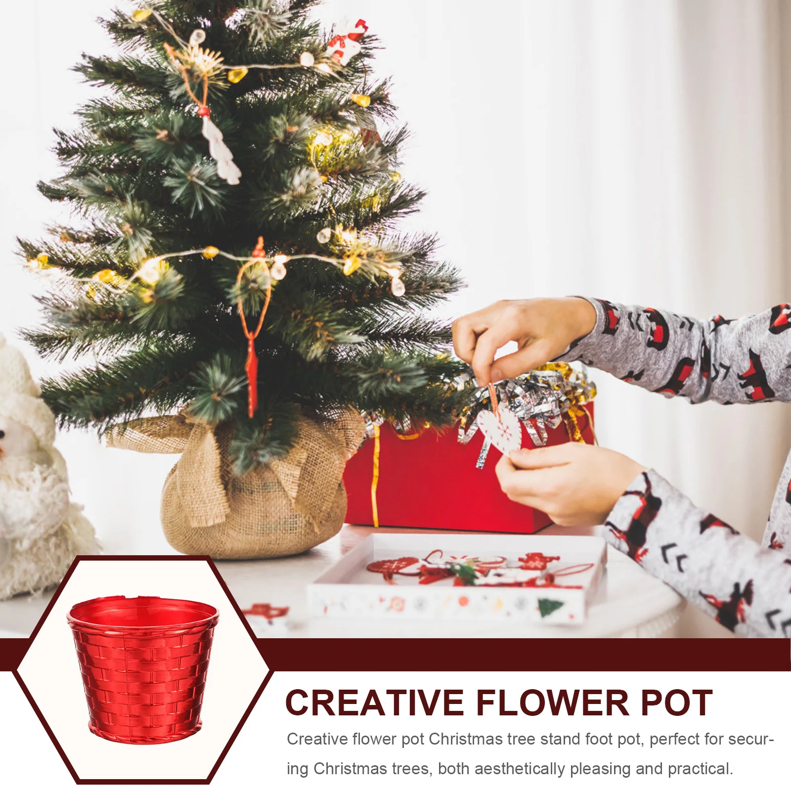 

10pcs Christmas Tree Stand Base Plastic Flower Pot For Xmas Tree Fixing Reusable Holder Festive Decoration Supply Garden