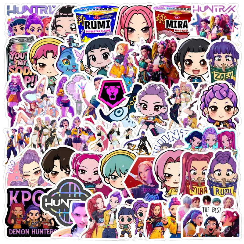 50 Stück Niedliche Kawaii Cartoon-Mädchen Aufkleber Wasserfeste Vinyl-Ästhetik-Sticker für Laptop, Wasserflasche, Skateboard, Gepäck, Teenager-Geschenk