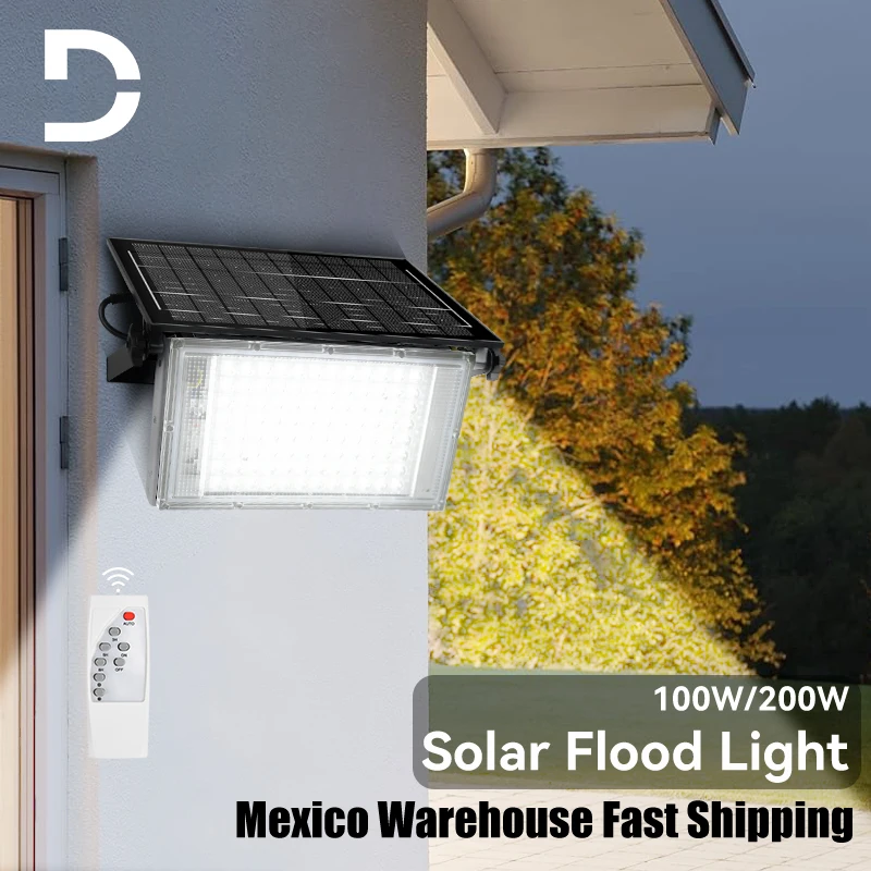 

Solar Outdoor FloodLight Solar Light Waterproof Solar Wall lamp LED Sun light With Remote Control For Patio Garage Backyard Stre