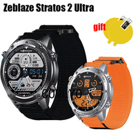 For Zeblaze Stratos 2 Ultra Smart watch Strap Nylon Canvas Sports soft Band Women men Outdoor Belt Screen protector film