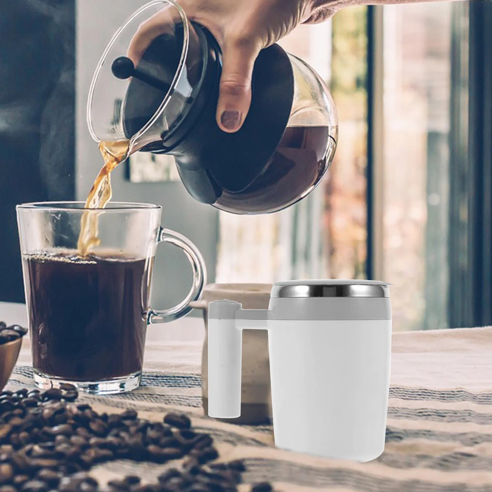 

Water Cup Magnetic Mixing Self Stirring Travel Coffee Mug Stainless Steel Automatic