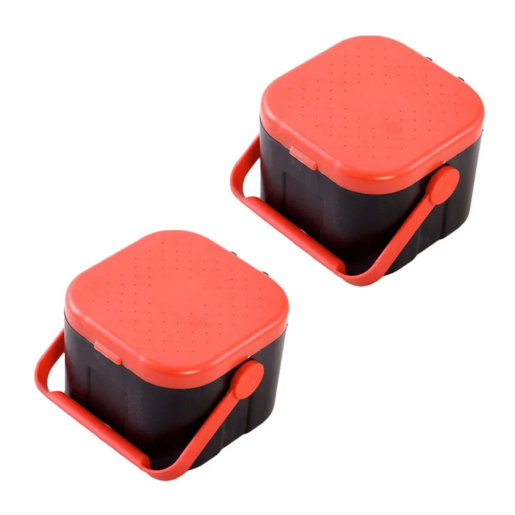 

2 Pcs Live Box Fishing Bait Container Crafts Bedding for Plastic Holder Baby