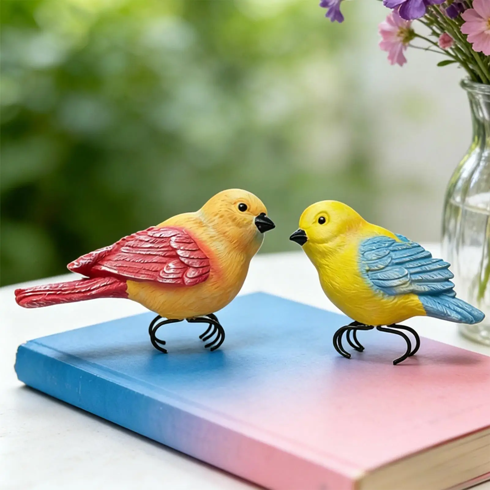 Bird Statue Resin Sculpture Ornaments Artificial Animal Planter Decorations For Lawn Courtyard Terrace Patio Home Greenhouse