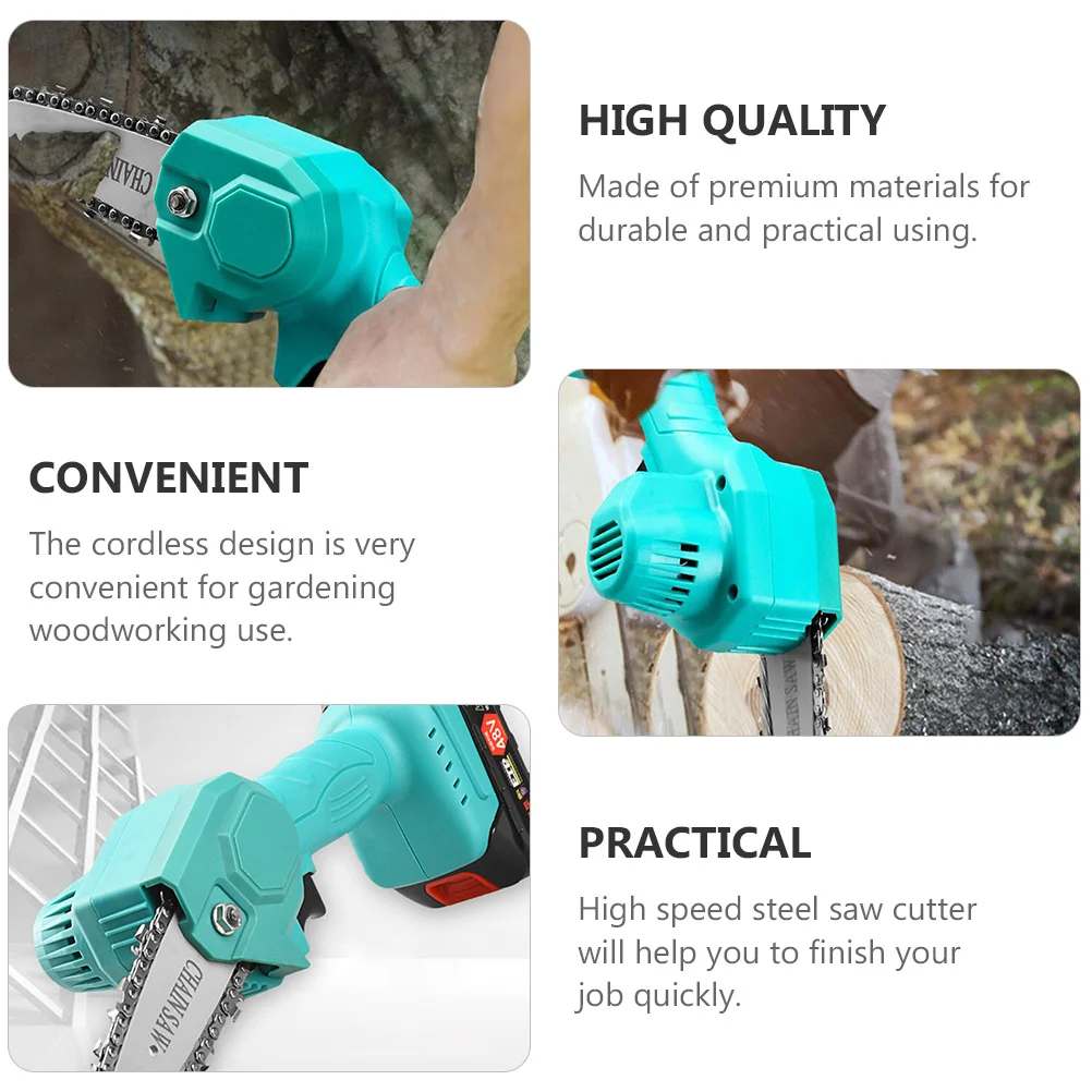 Mini Elektryczna Piła Łańcuchowa 48V Wtyczka EU Bezprzewodowa Jednoręczna Piła Ogrodowa Do Obróbki Drewna I Robót Leśnych Narzędzie Elektryczne Bezprzewodowa Piła Łańcuchowa