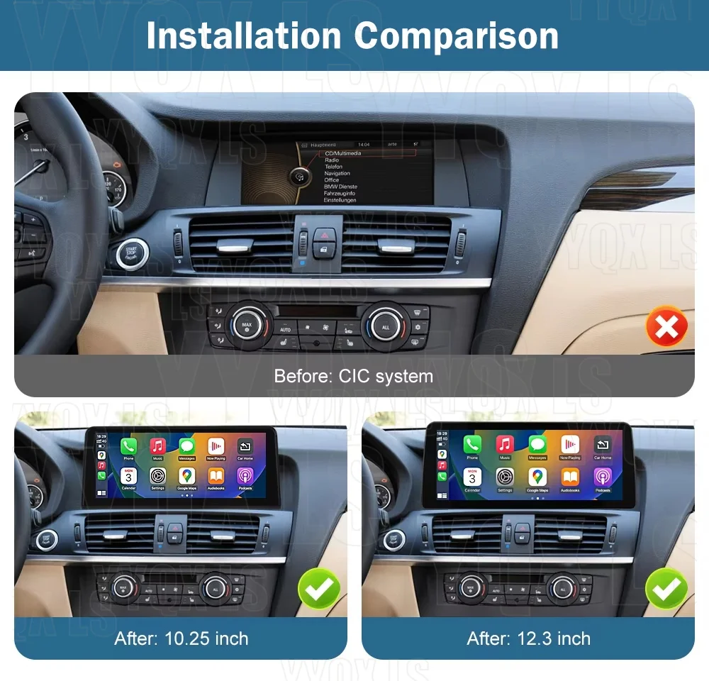 Car Radio Linux System For Bmw X3 F25 X4 F26 2011-2017 Intelligent Android Wireless Carplay Auto Link Touch Screen CIC NBT