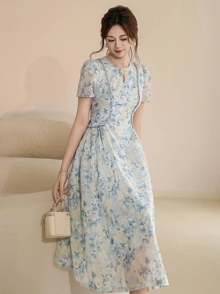 فستان سهرة رسمي حلو عتيق للسيدات أنيق لحفلات أعياد الميلاد مطوي سوينغ رداء نسائي للحفلات الراقصة فيستدوس فستان نسائي