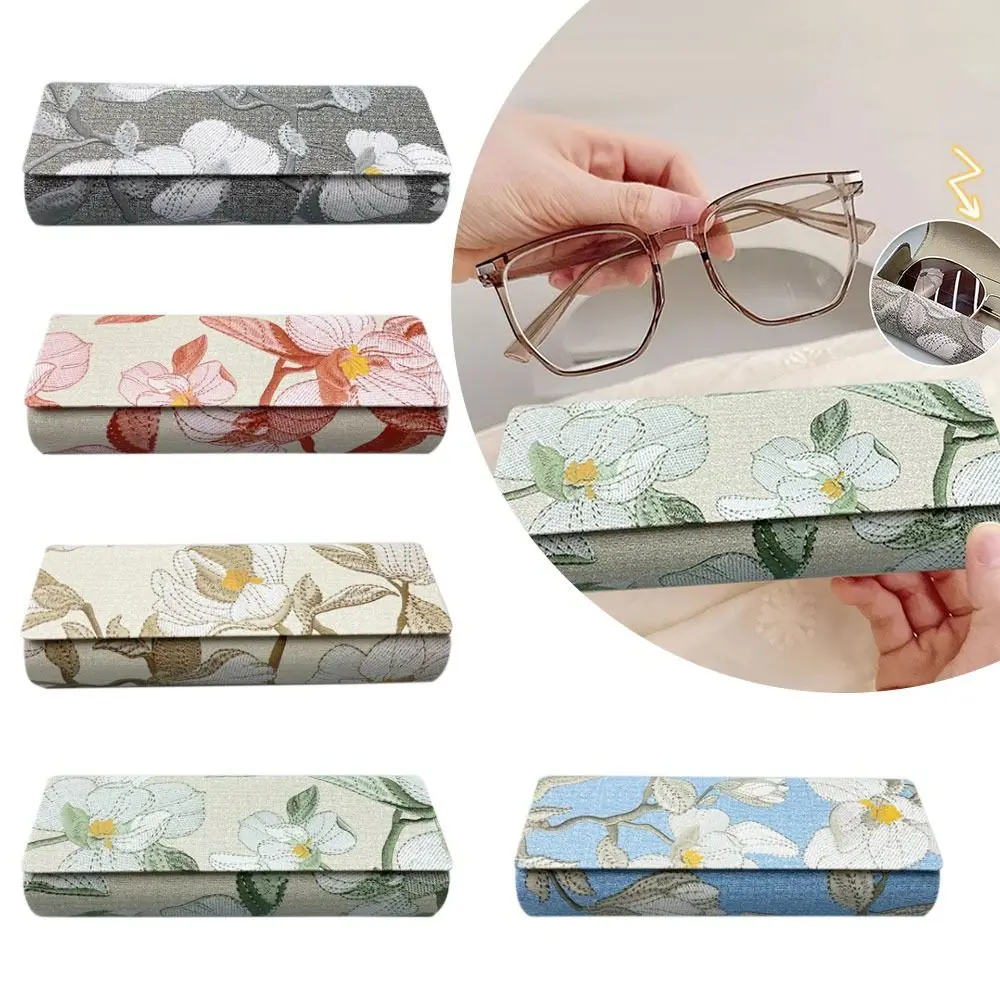 Brillenhalter im chinesischen Stil, Stickerei-Brillenbox, tragbar, multifunktional, Myopie-Brillenetui, Lesebrillenetui für Männer und Frauen