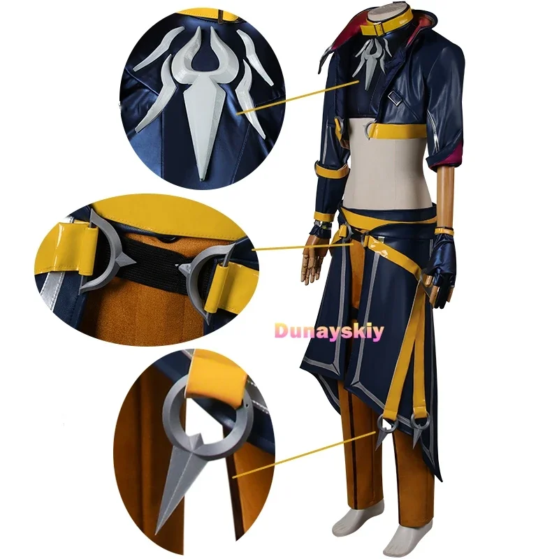 Game LOL Heartsteel Cosplay Kayn Costume Eyepatch Wig Custom Uniforms Men Women Carnival Halloween Party Outfits Synthetic Hair