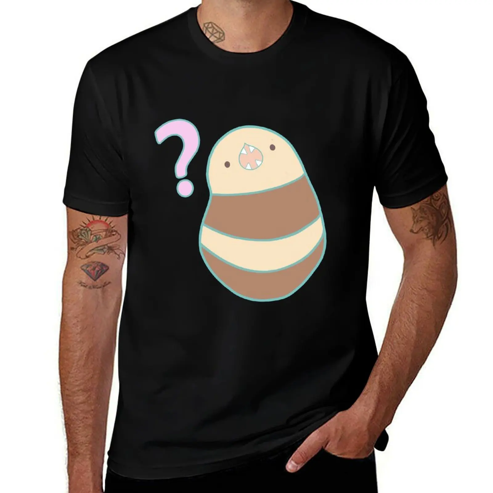 Confused Great Serpent of Ronka FFXIV T-Shirt Simple Line Art Print Tee