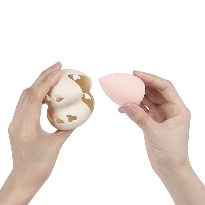 Breathable Silicone Travel Portable Water Drop Sponge Powder Puff Dust-proof Beauty Makeup Egg Silica Gel Storage Box image 5