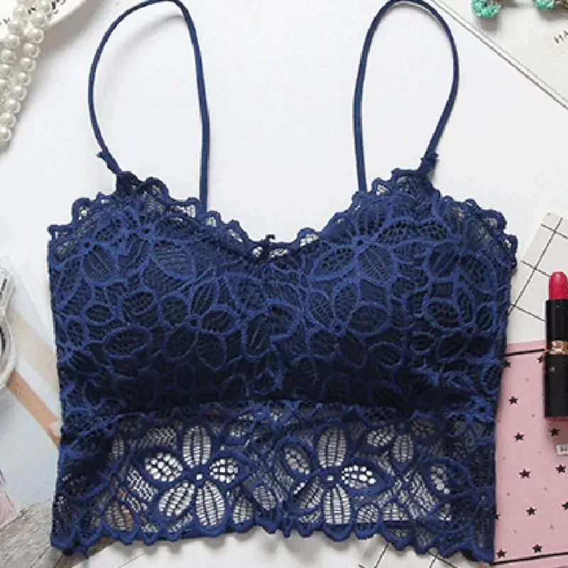 New Women Wireless Lace Bra Push Up Bralette Sexy Lingerie Full Cup Backless Vest Ultrath Brassiere Soft Top Plus Size Underwear