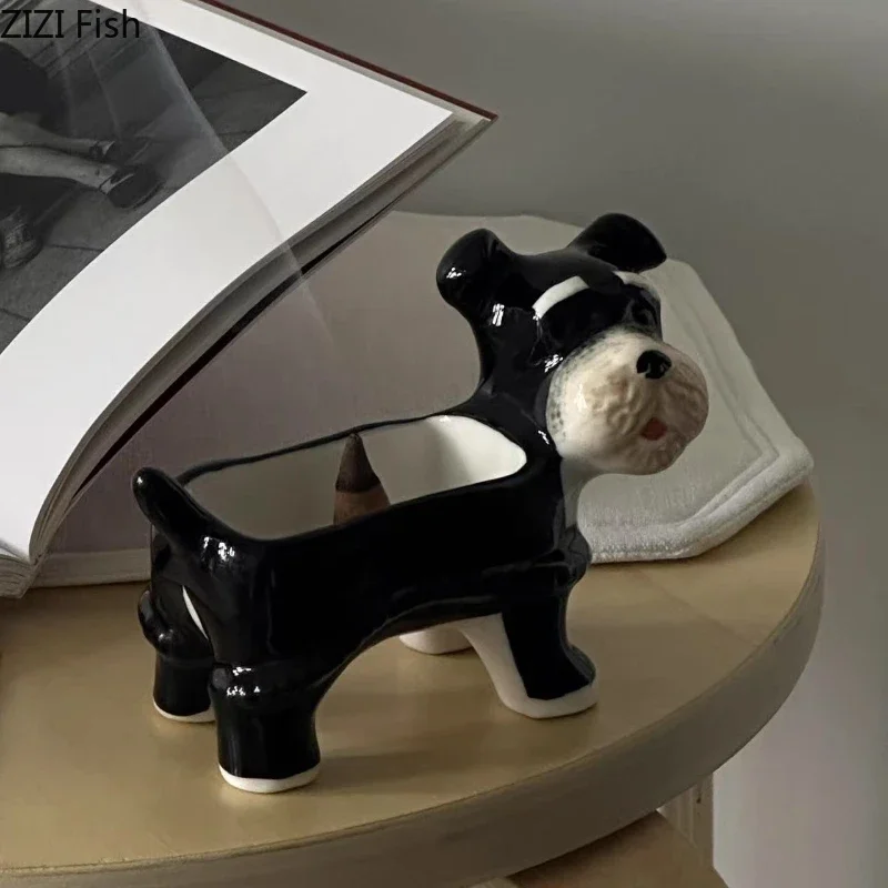 Cartoon Dog Ceramic Incense Burner Storage Ornaments Aromatherapy Storage Tray Tray Seasoning Dish Organizer Sculpture Statue