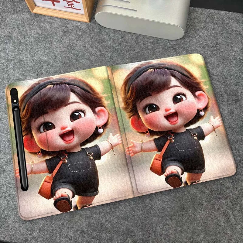 

Cartoon Pigtail Joy Jump For Samsung Galaxy Tab S6 S8 S9 S10 Lite FE 10.4 11 Inch 2022 2024 Tablet Case