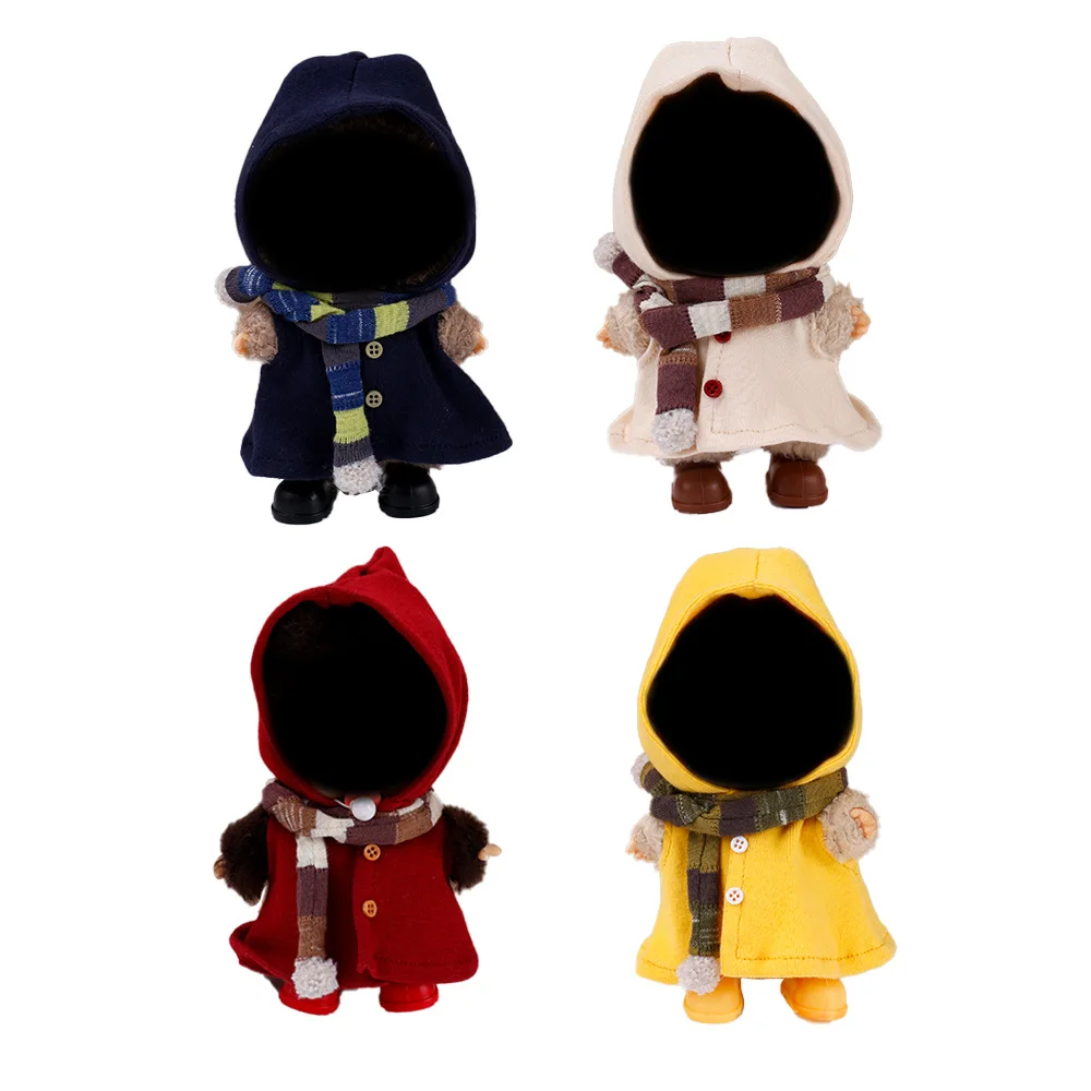 Capa de Elfo Encantadora para Boneca Labubu Mini: Acessórios de Roupa da Moda para Labubu com Lenço Combinando