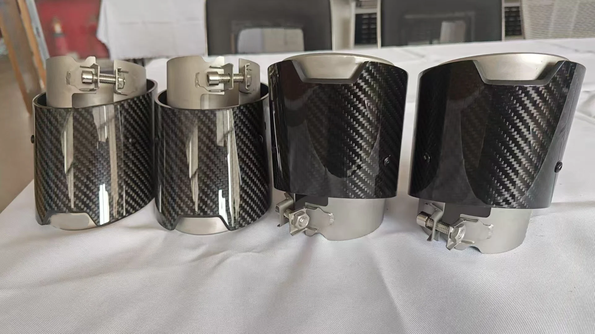 For BMW G90 G99 M5 Exhaust Pipe Muffler Tip Tail Throat Rear Nozzles Carbon Fiber 304 Stainless Steel Rear Nozzles 1 Piece view 5