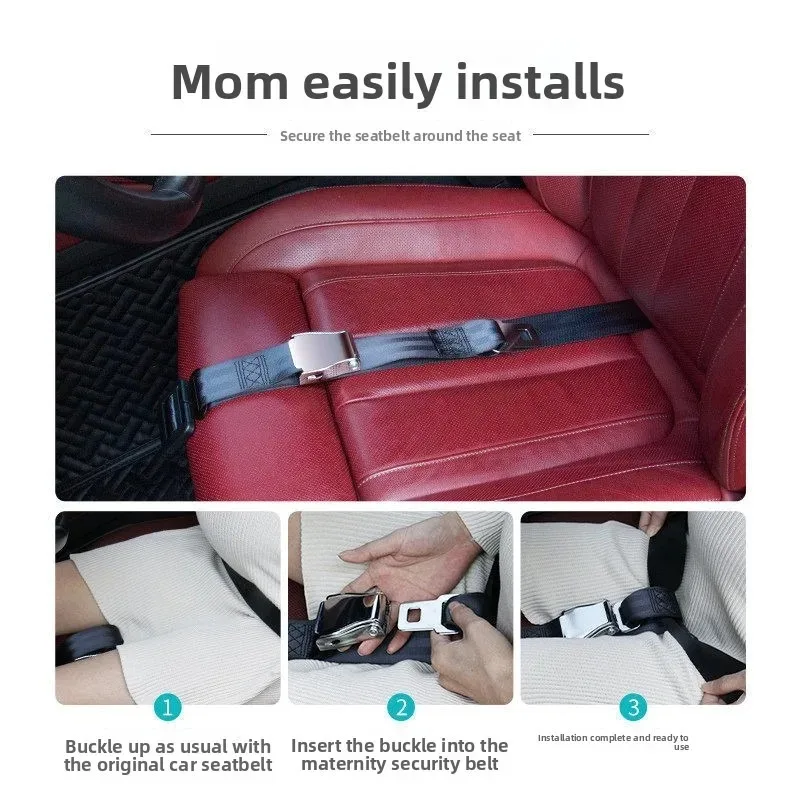 Maternity Car Seat Belt Adjuster, Anti-pressure Belly Support for Late Pregnancy, Safe Driving Shockproof Abdomen Protector view 2