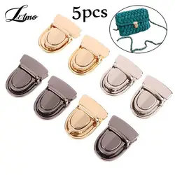 5pcs Metal Locks Bag Clasp Catch Buckles For Handbags Shoulder Bags Purse Totes Closures Snap Clasps DIY Craft Bag Accessories