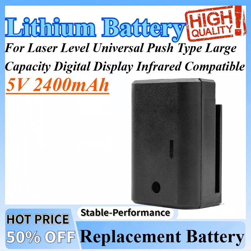 

5V 2400mAh Rechargeable Lithium Battery For Laser Level Universal Push Type Large Capacity Digital Display Infrared Compatible