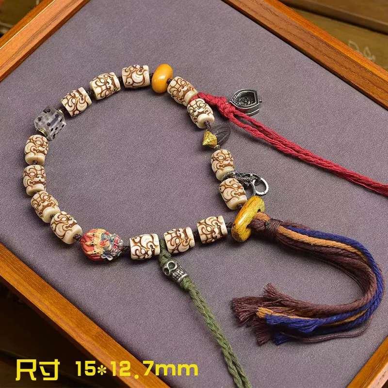 Backflow Bone Carving Surface Single-Wrap Bracelet Collectables-Autograph Rosary Agate Niche A Statue Of Buddha Ni