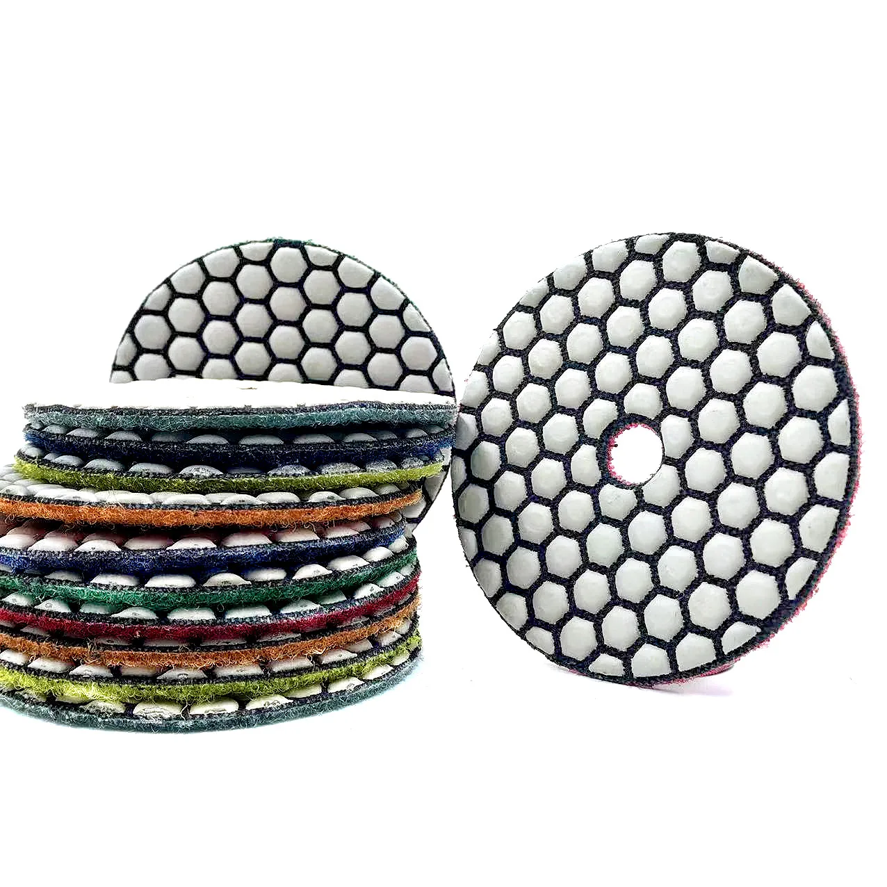 1 Stück 100mm Diamant-Polierpads 50 # -1500 # Trockenpolierpads zum Schleifen von Granit, Marmor, Porzellanfliesen, Schleifplatte – Detail 5