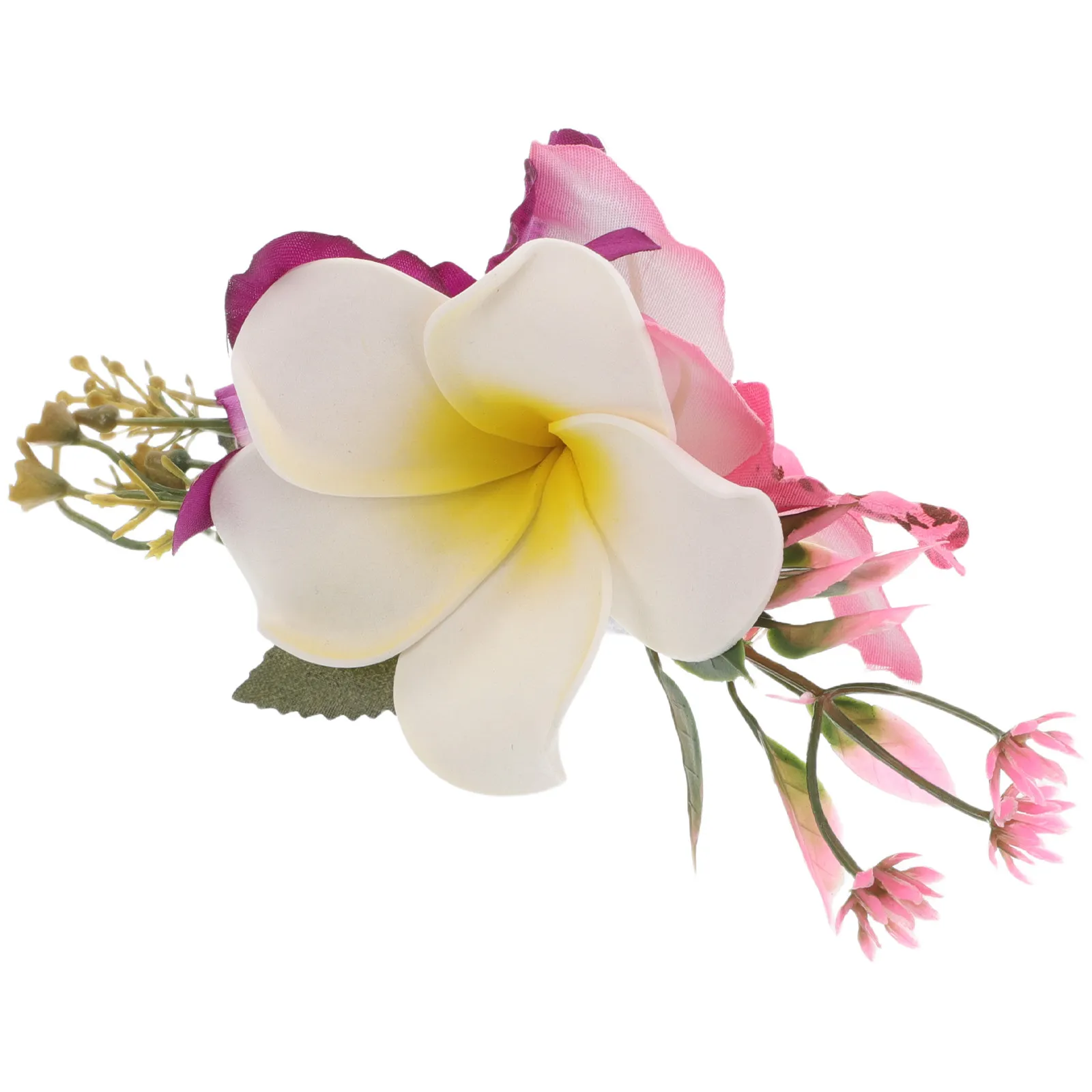 

Гавайские цветочные заколки для волос для женщин, украшения для тропических вечеринок, пляжного отдыха у бассейна, аксессуар для прически с цветочным узором, заколка-краб, барретка