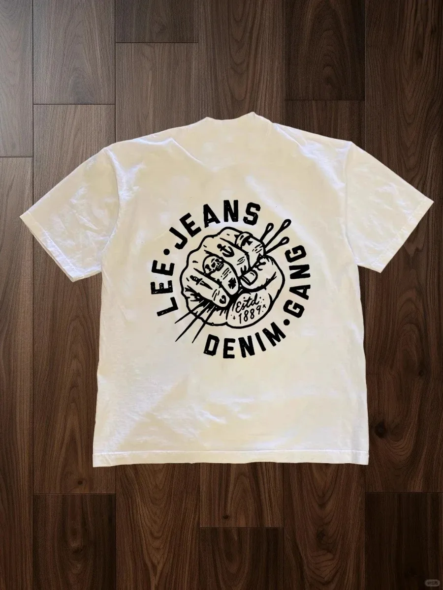 الاتجاه الأمريكي البسيط قصيرة الأكمام تي شيرت ملابس خالية من الجنس الصيف الرجال النساء Harajuku الشارع نمط عادية المتضخم زوجين #1