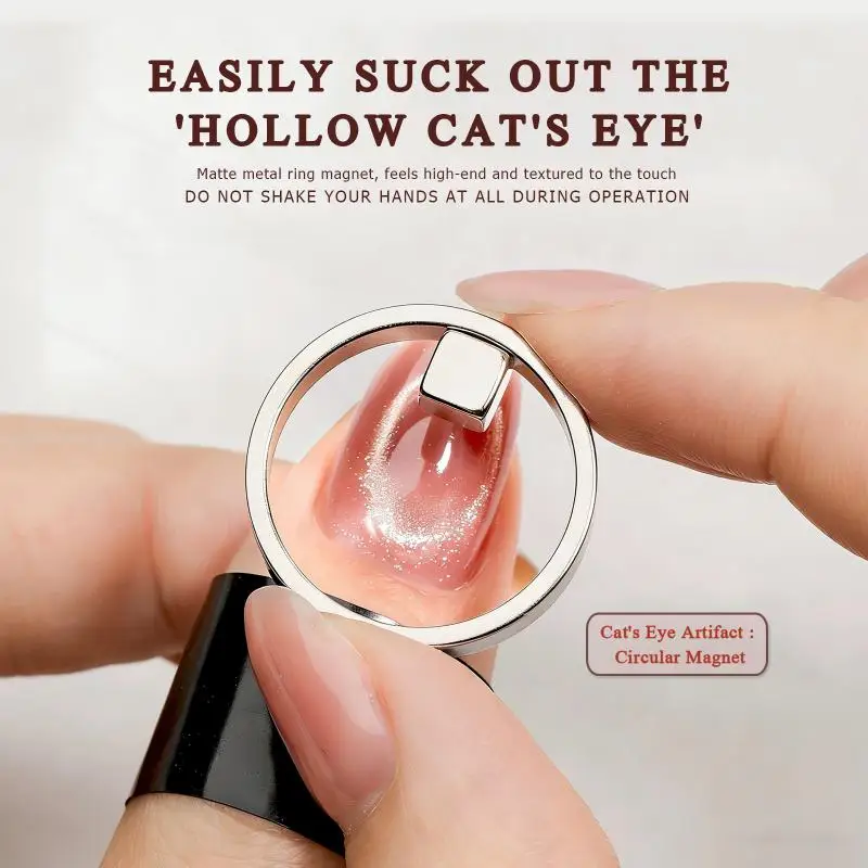 3 Seconds Nail Suction Hole Cat's Eye Nail Art Novice The Powerful Ring Magnet Automatic Suction Ellipse Auxiliary Nail Tools