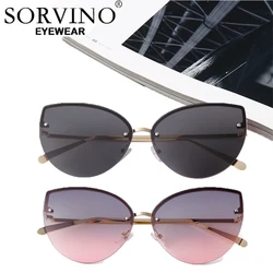 SORVINO Newest Butterfly Frame Fashionable Sunglasses for Women Men Frameless Retro Cat Eyes Anti-blue Eyewear Sun Glasses