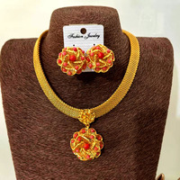 Dudo African Coral Beads Jewelry Sets For Wedding Gold Plated Earrings Ring Necklace Set