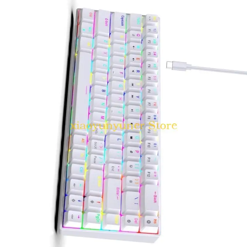 P9JB Mechanical Gaming Keyboard With Removable Keycaps 68 Key Design 1.75m Detachable Cable Color Backlights Mode