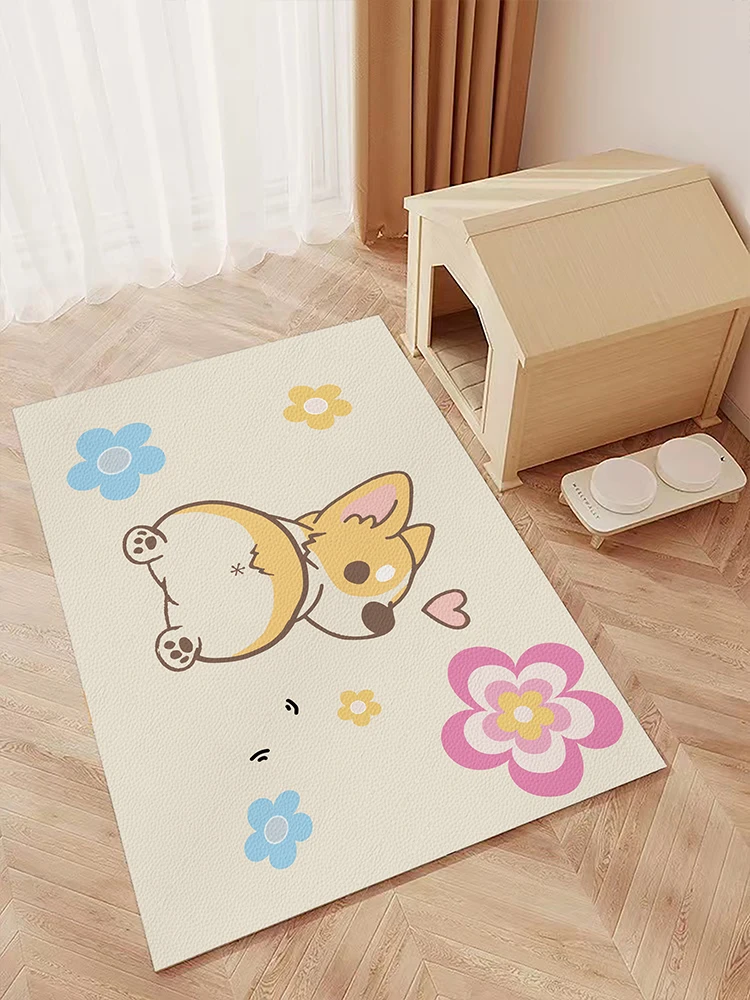 

VIKAMA Cartoon Dogs Diatom Mud Floor Mat, Dirt-Resistant and Slip-Resistant Dog Mat Waterproof and Urine-Proof Large Carpet