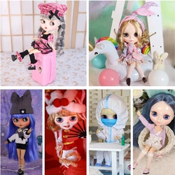 D Series Outfits for ICY Blyth doll one piece simple dress casual dressing suit for 1/6 BJD azone s OB24