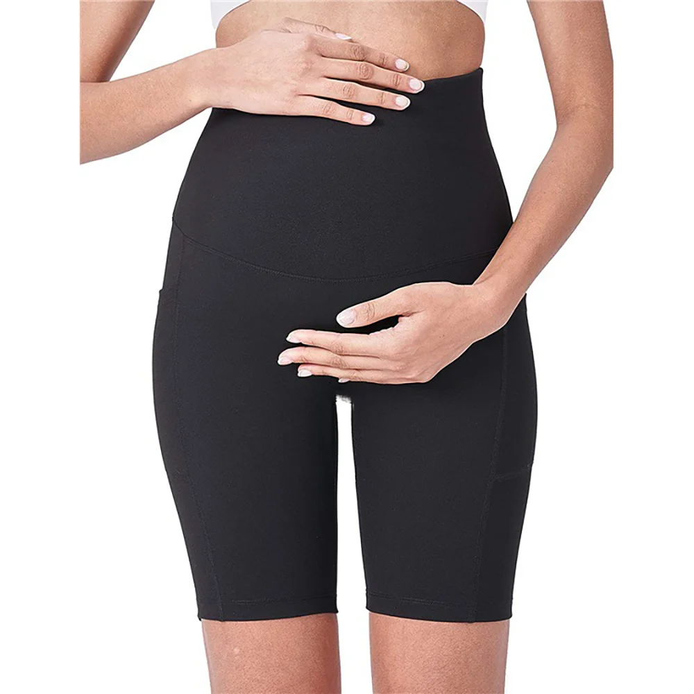 Mini Yoga Fitness Esercizio Pantaloni da donna incinte Vita alta Coltiva solo Pantaloni da donna incinte Supporto per lo stomaco Lusso