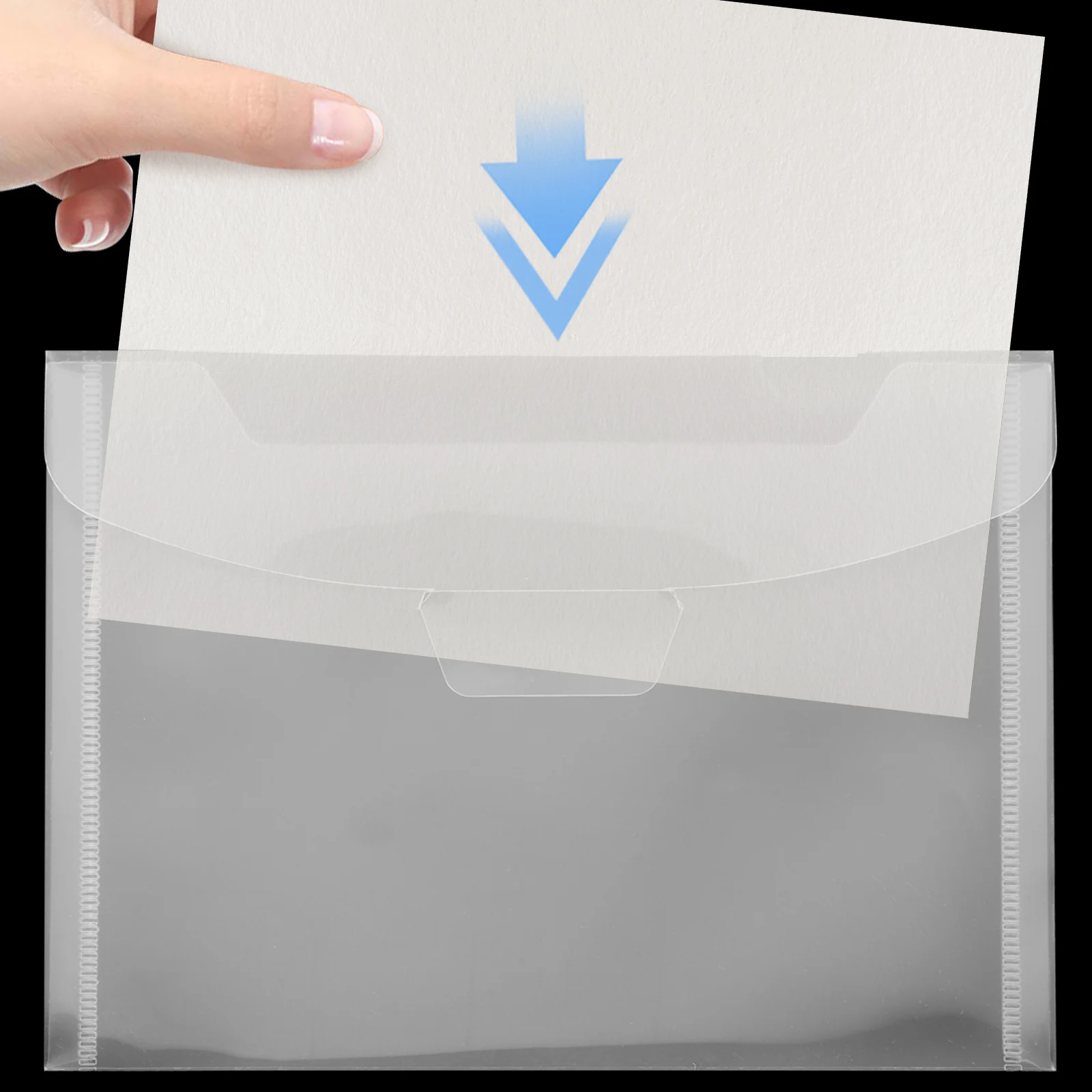 

20pcs Clear Bags Transparent Document Pouches For Office School Storage Waterproof Dustproof Plastic Protectors Work File