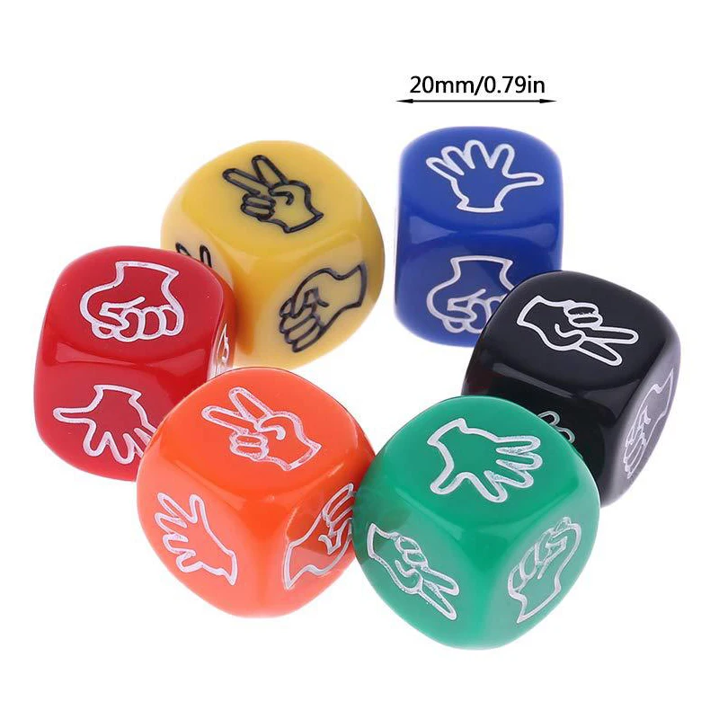 5PCS Funny Dice Finger Guessing Game Rock Paper Scissors Toy Juegos De Mesas Para Toda La Familia Drinking Party Favors