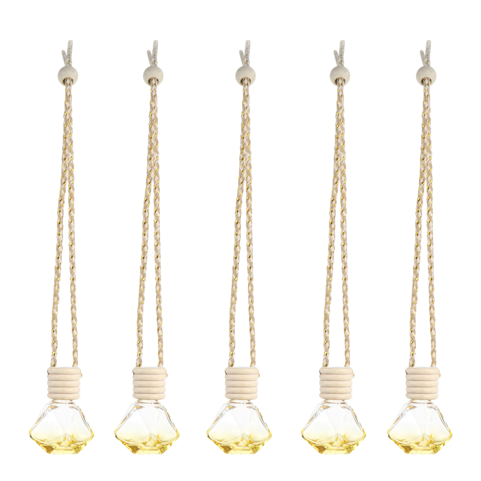 

5 Pcs Car Perfume Pendant Essential Oil Diffuser Hanging Decor Air Freshener Bottle Ornament for Travel Home Use