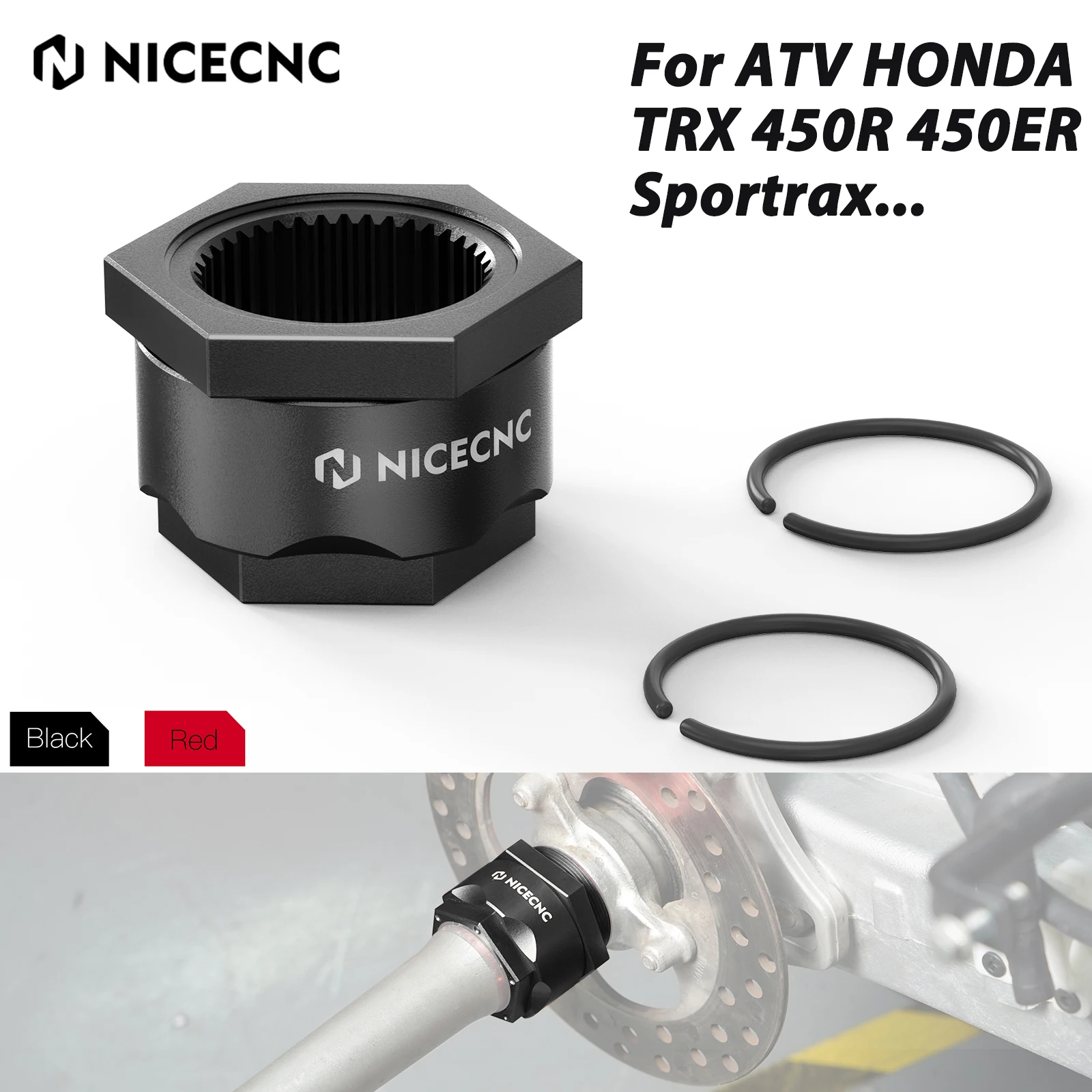 

NICECNC ATV Rear Axle Lock Nut Assembly For Honda TRX450R TRX250X TRX300X TRX400X TRX450ER FourTrax 250 ATC Sportrax 300 400